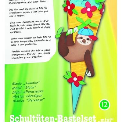 Kit de bricolage pour cône scolaire mini "Sloth"