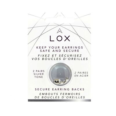 12 LOX Silver Secure Clasp Stud Earrings