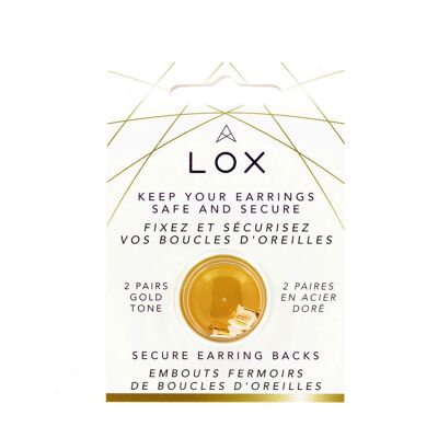 12 LOX Gold Secure Clasp Stud Earrings