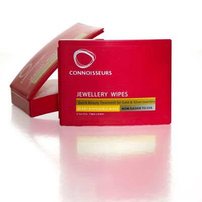 Cleaning wipe for gold and silver jewellery. 25 Wipes. Connoisseurs.
