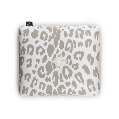 Kapok cushion Leopard - Grey