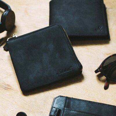 Zip Wallet - Messing in Pocket Black