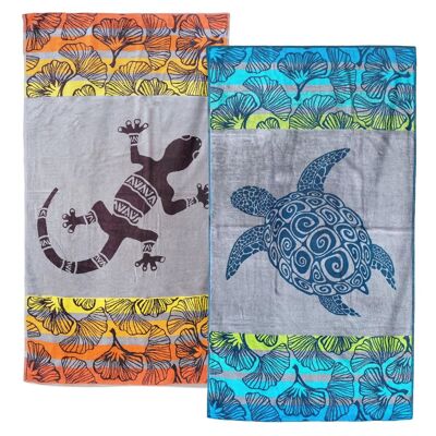 Promo pack of 2 Homok and Playamar Jacquard velor beach towels in size L