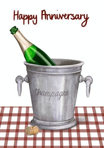Carte de voeux anniversaire champagne A6 - Fabriquée au Royaume-Uni 4