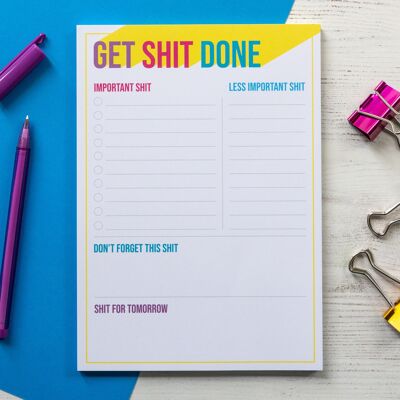 Get Shit Done -Bloc de notas A5 Lista de tareas pendientes