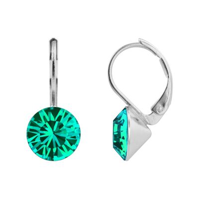 Boucles d'oreilles pendantes Ledia avec cristal de qualité supérieure de la collection Soul en zircon bleu