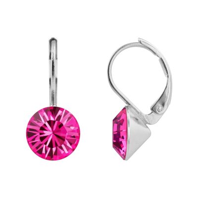 Pendientes Ledia con cristal premium de Soul Collection en fucsia