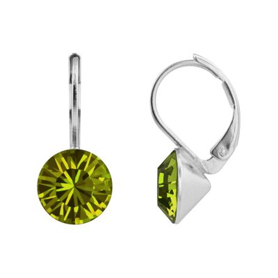 Boucles d'oreilles pendantes Ledia avec cristal premium de Soul Collection en kaki