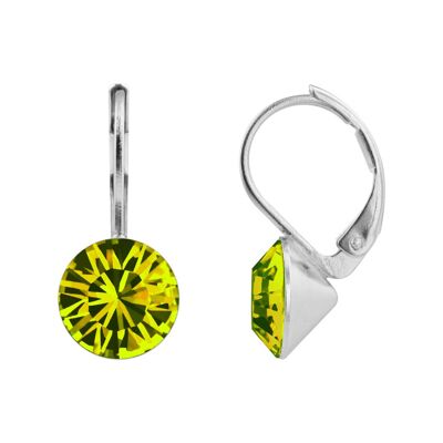 Orecchini Ledia con cristallo premium della collezione Soul in giallo lime