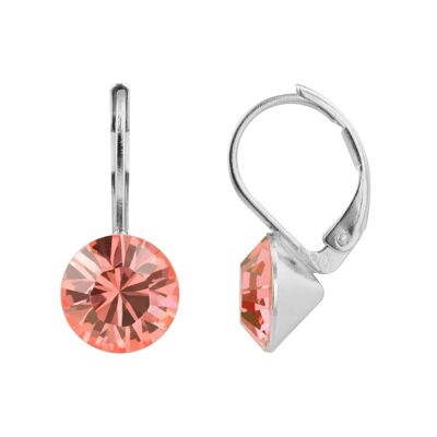 Boucles d'oreilles pendantes Ledia avec cristal de qualité supérieure de la collection Soul en rose pêche