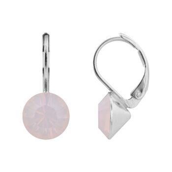 Boucles d'oreilles pendantes Ledia avec cristal de qualité supérieure de la collection Soul en opale d'eau de rose