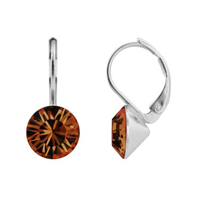 Drop Earrings Ledia with Premium Crystal from Soul Collection in Smoked Topaz