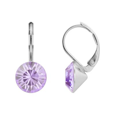 Boucles d'oreilles pendantes Ledia avec cristal premium de Soul Collection en violet
