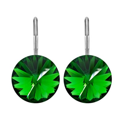 Lucretia Earrings with Premium Crystal from Soul Collection in Dark Moss Green