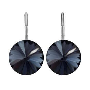 Boucles d'oreilles Lucrezia avec Premium Crystal de Soul Collection en Graphite