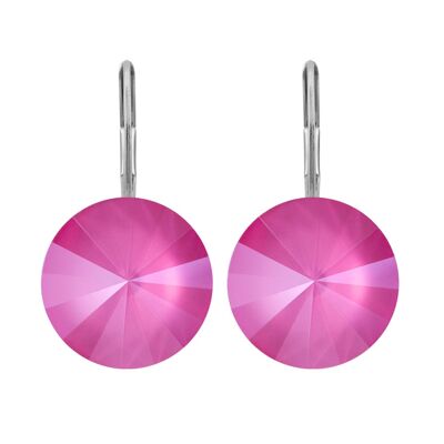 Lucrezia earrings with premium crystal from Soul Collection in peony pink