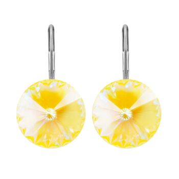 Boucles d'oreilles pendantes Lucrezia avec cristal haut de gamme de la collection Soul en Sunshine Delite
