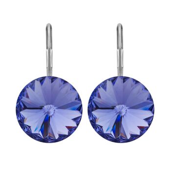 Boucles d'oreilles pendantes Lucrezia avec cristal de qualité supérieure de la collection Soul en tanzanite