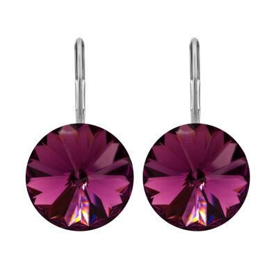 Lucrezia earrings with premium crystal from Soul Collection in amethyst