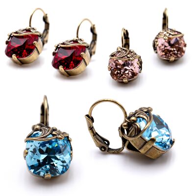 Boucles d'oreilles Valentina avec cristal premium de Soul Collection en aigue-marine