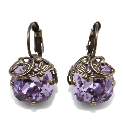 Boucles d'oreilles Valentina avec cristal premium de Soul Collection en violet