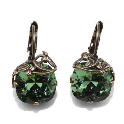 Pendientes colgantes Valentina con Premium Crystal de Soul Collection en verde helecho