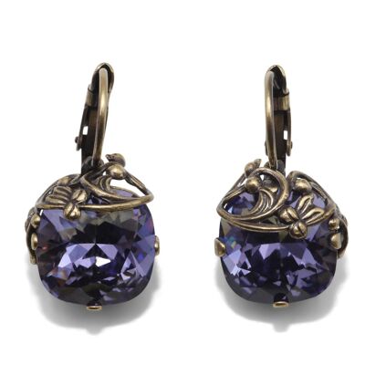 Orecchini Pendenti Valentina con Cristallo Premium della Collezione Soul in Tanzanite