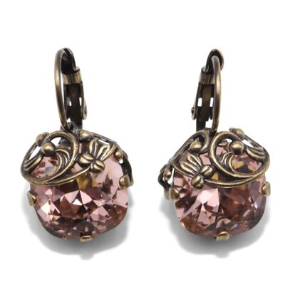 Boucles d'oreilles Valentina avec cristal premium de Soul Collection en rose vintage