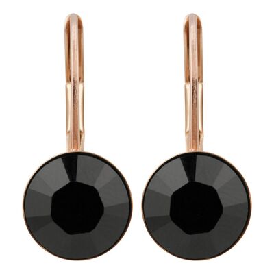 Earrings Livia in rose gold plated with Premium Crystal from Soul Collection in Jet
