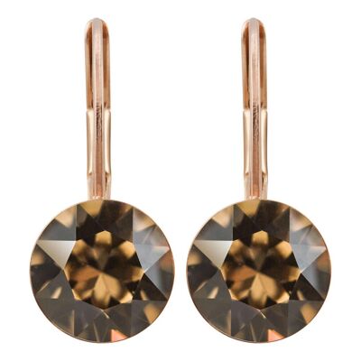 Earrings Livia in rose gold plated with Premium Crystal from Soul Collection in Light Smoked Topaz