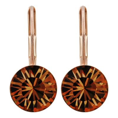 Earrings Livia in rose gold plated with Premium Crystal from Soul Collection in Smoked Topaz