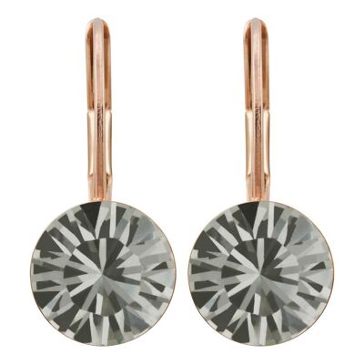 Boucles d'oreilles Livia plaqué or rose avec Cristal Premium de Soul Collection en Diamant Noir