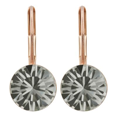 Pendientes Livia chapados en oro rosa con Premium Crystal de Soul Collection en Black Diamond