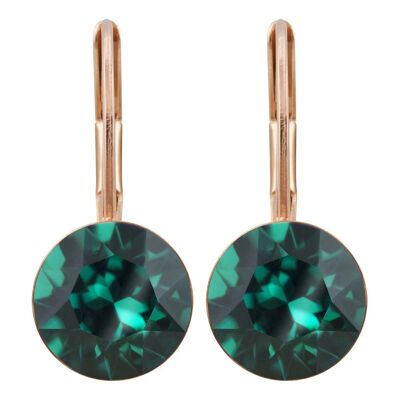Earrings Livia rose gold plated with premium crystal from Soul Collection in emerald