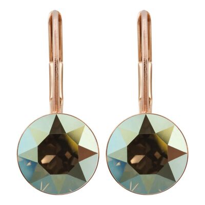 Earrings Livia rose gold plated with Premium Crystal from Soul Collection in Iridescent Green