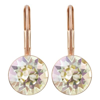 Earrings Livia rose gold plated with Premium Crystal from Soul Collection in Luminous Green