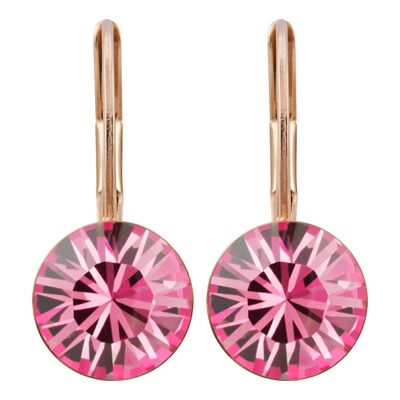 Boucles d'oreilles Livia plaqué or rose avec cristal premium de Soul Collection en rose