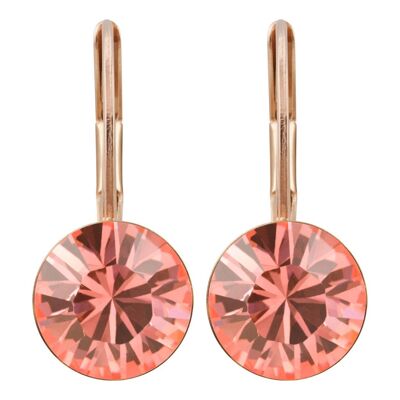 Boucles d'oreilles Livia plaqué or rose avec cristal Premium de Soul Collection en Rose Peach