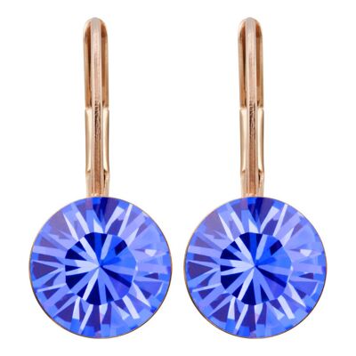 Earrings Livia rose gold plated with premium crystal from Soul Collection in sapphire