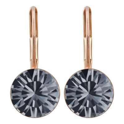 Earrings Livia rose gold plated with Premium Crystal from Soul Collection in Silver Night