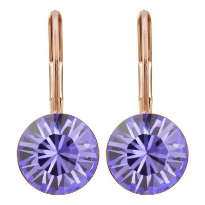Earrings Livia rose gold plated with Premium Crystal from Soul Collection in Tanzanite