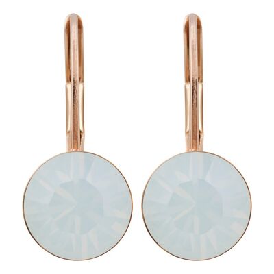 Boucles d'oreilles Livia plaqué or rose avec cristal premium de Soul Collection en opale blanche