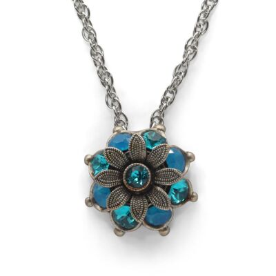 Flavia Flower Pendant with Premium Crystal from Soul Collection in Bluezircon Mix