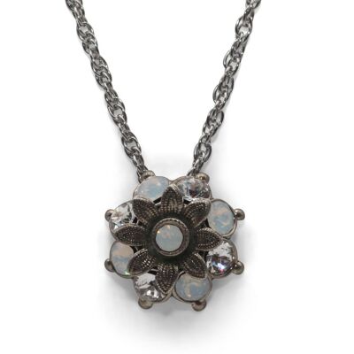 Pendentif fleur Flavia avec cristal haut de gamme de la collection Soul en opale blanche