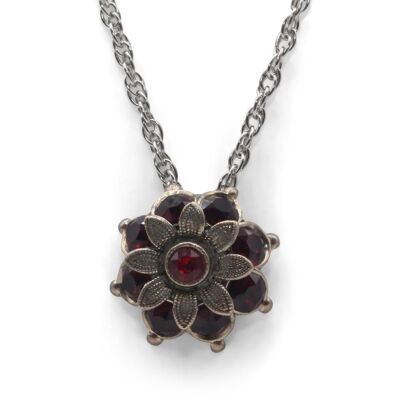 Flavia Flower Pendant with Premium Crystal from Soul Collection in Red Mix