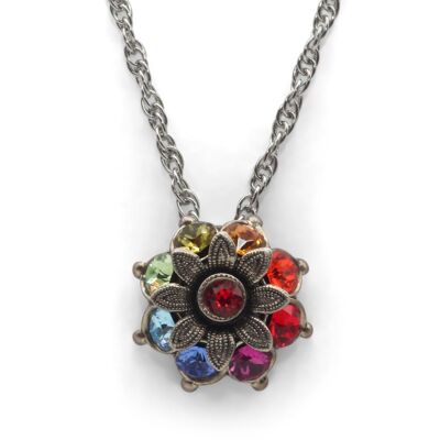 Flavia Flower Pendant with Premium Crystal from Soul Collection in Multi