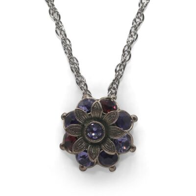 Flavia Flower Pendant with Premium Crystal from Soul Collection in Purple Mix