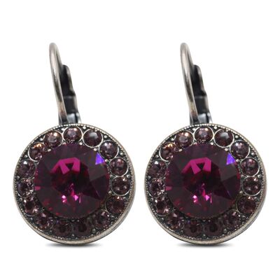 Pendientes Samira con Cristal Premium de Soul Collection en rosa antiguo - fucsia