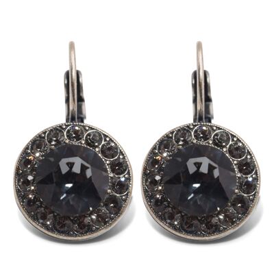 Drop Earrings Samira with Premium Crystal from Soul Collection in Black Diamond - Silvernight