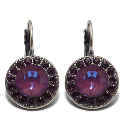 Samira drop earrings with Premium Crystal from Soul Collection in Burgundy Delite